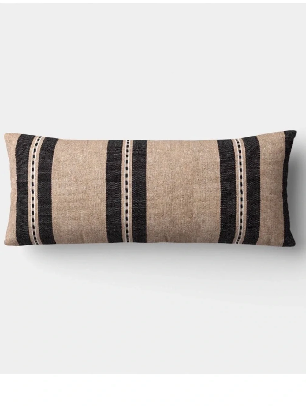 Oversized Lumbar Woven Stripe Pillow Neutral/Black - Threshold